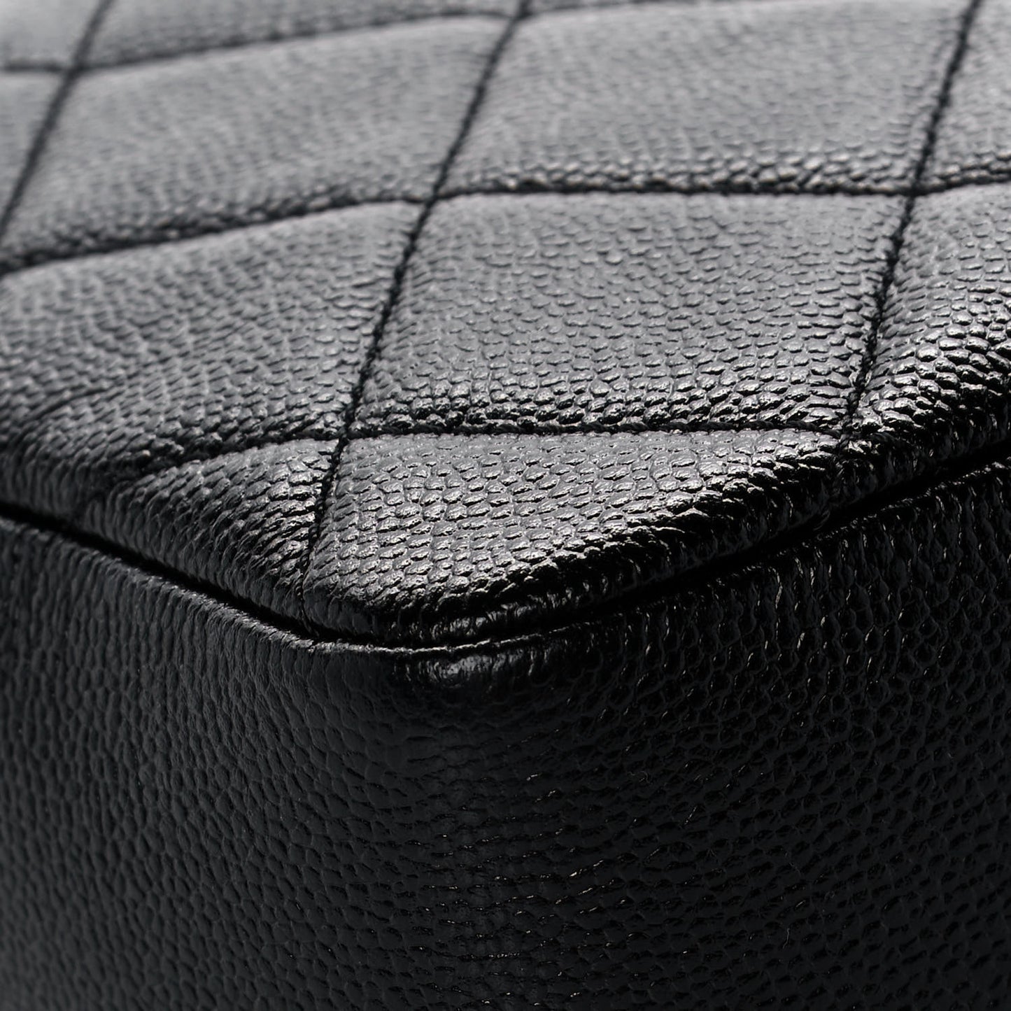 Shiny Caviar Quilted Small Chain Melody Flap Black
