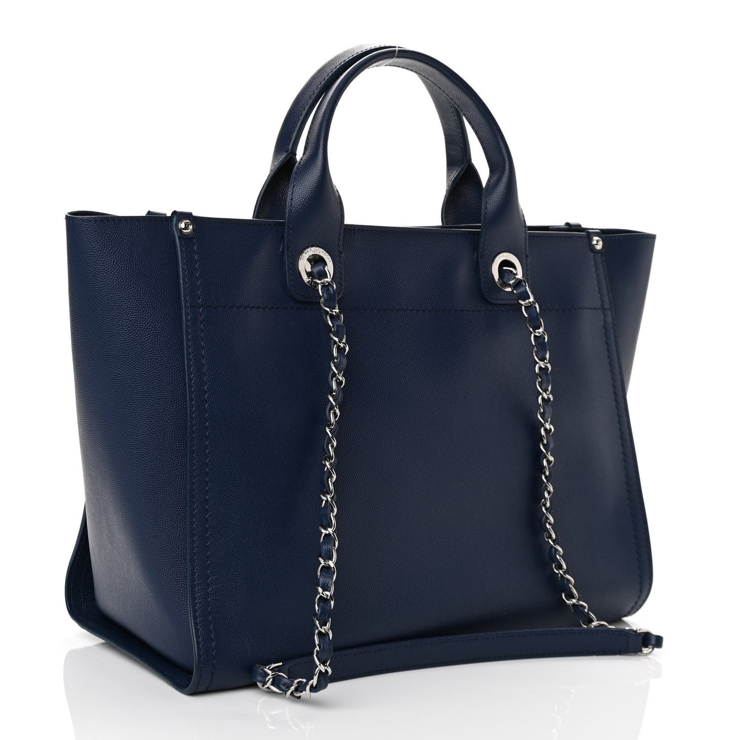 Caviar Small Studded Deauville Tote Navy