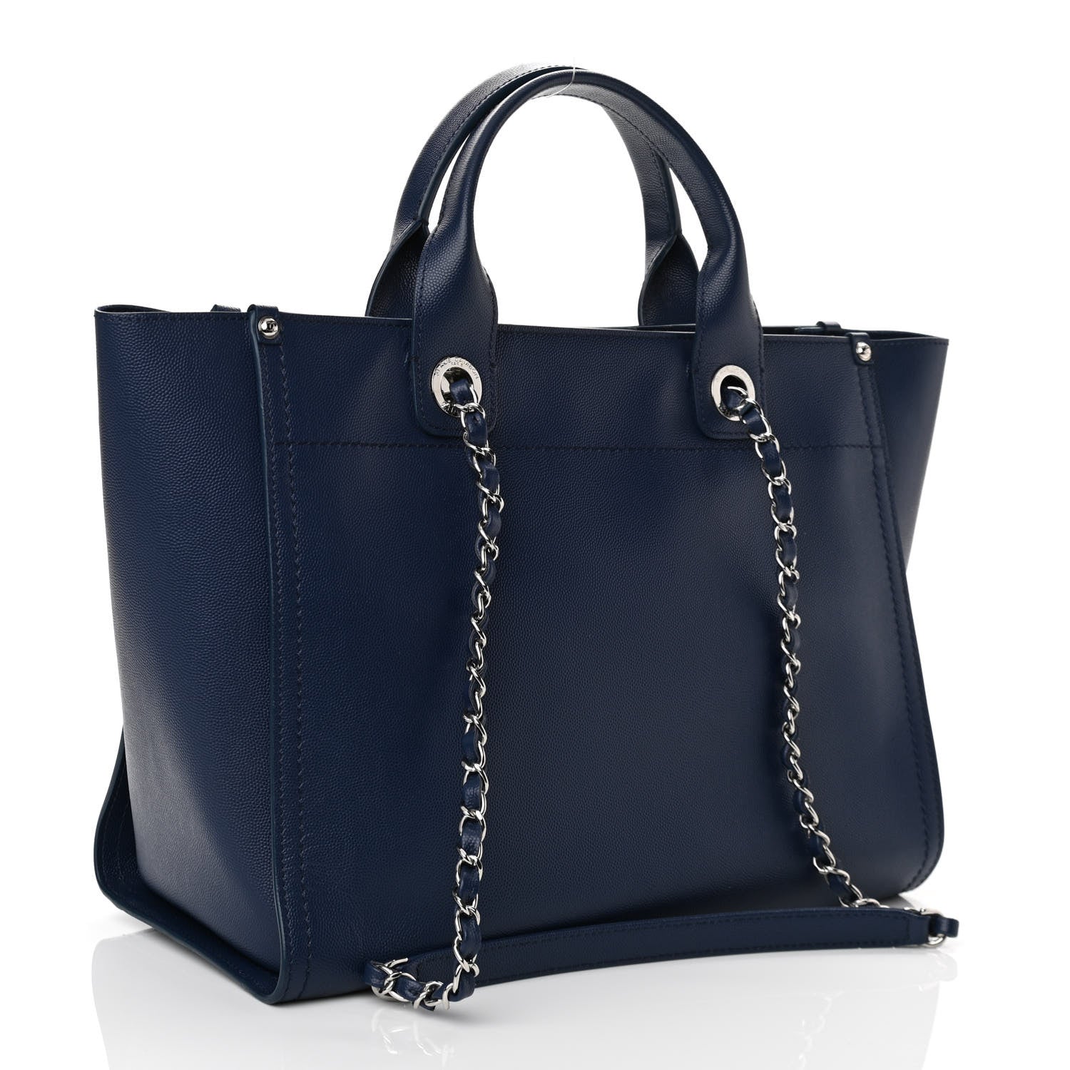 Chanel Caviar Small Studded Deauville Tote Navy 2 of 8