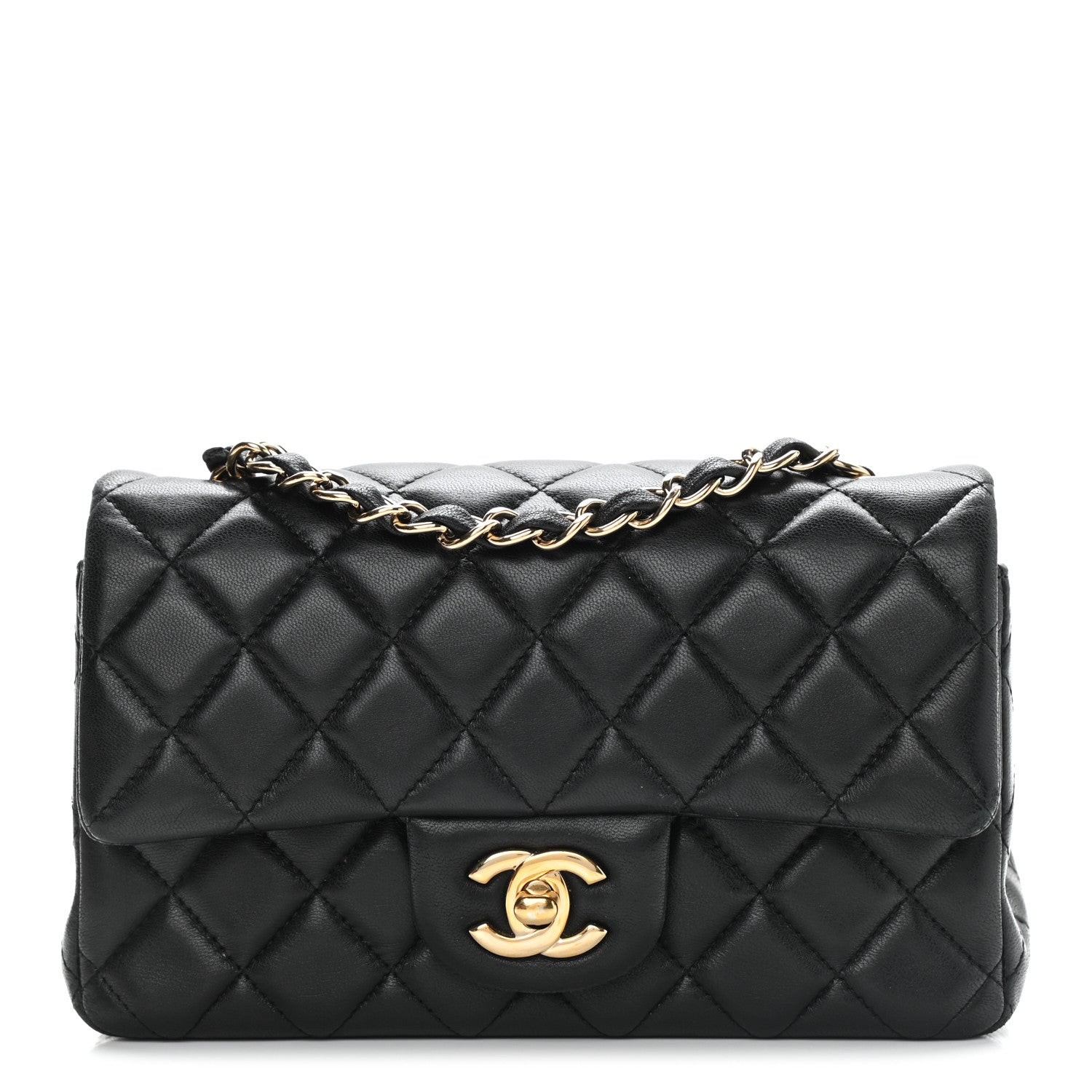 Chanel Lambskin Quilted Mini Rectangular Flap Black 1 of 13