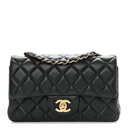 Chanel Lambskin Quilted Mini Rectangular Flap Black 1 of 13