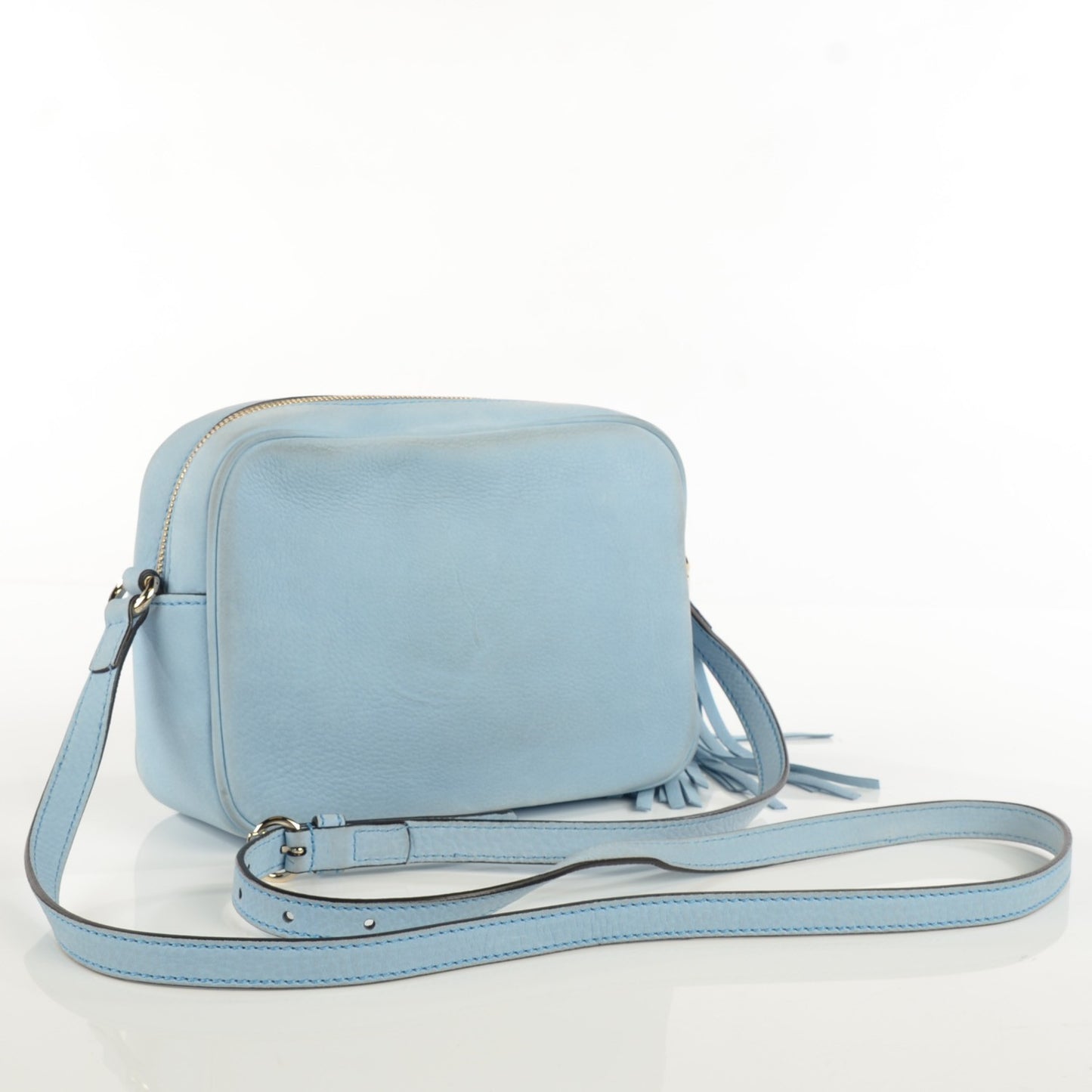 Vitello Range Small Soho Disco Bag Mineral Blue