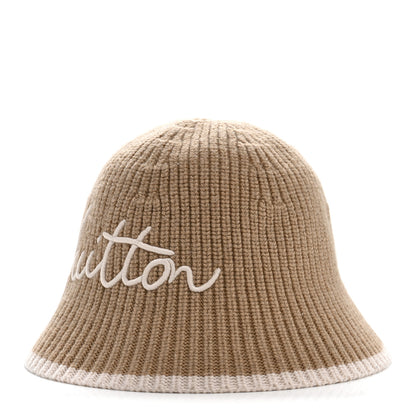Louis Vuitton Wool LV Script Bucket Hat S Beige Cream 1 of 9