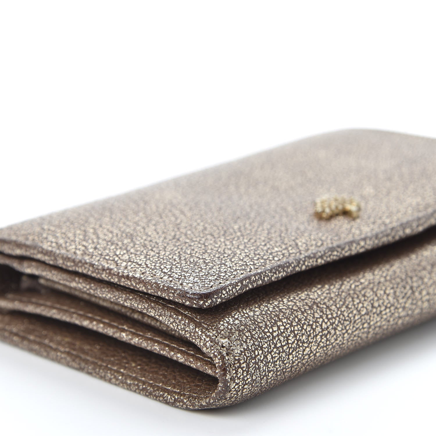 Mulberry Metallic Goatskin Tree French Purse Wallet Metallic Mushroom 5 of 7