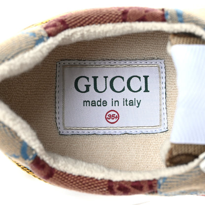 Gucci Monogram Multicolor Demetra Womens Rhyton Sneakers 35.5 Yellow Blue Great White Tabasco 7 of 7