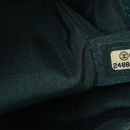 Chanel Caviar Chevron Quilted Medium Boy Flap Green 7 of 10