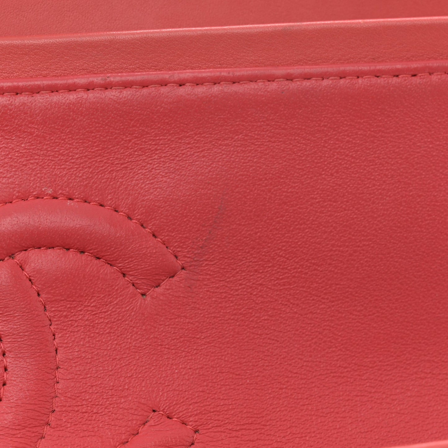 Patent Quilted Medium Double Flap Coral