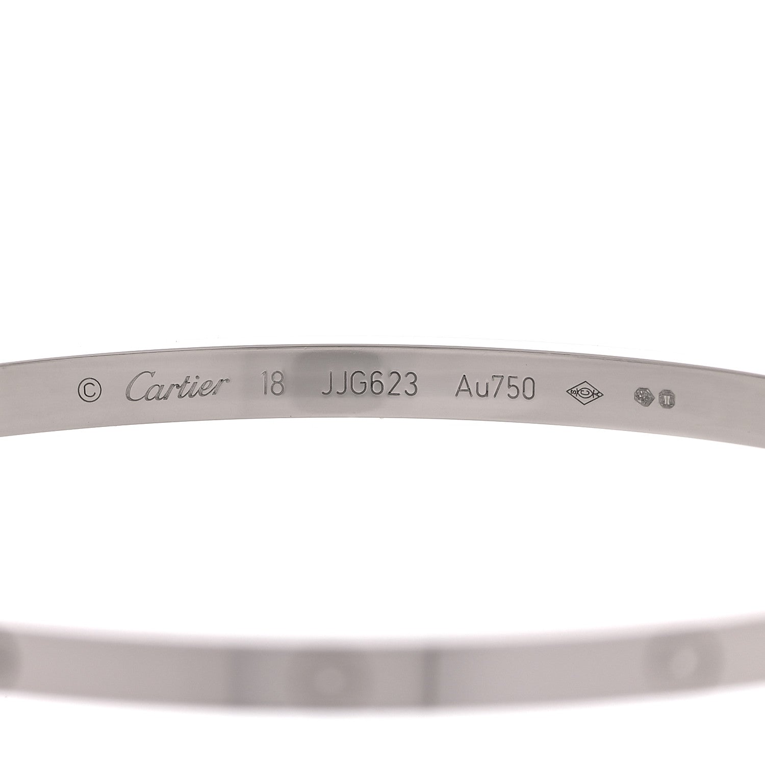 Cartier 18K White Gold Small LOVE Bracelet 18 7 of 13