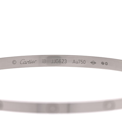 Cartier 18K White Gold Small LOVE Bracelet 18 7 of 13