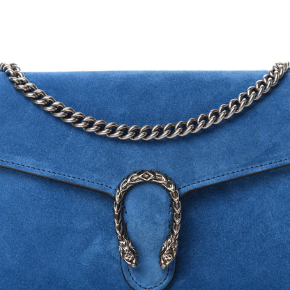 Gucci Suede Mini Dionysus Chain Wallet Blue 10 of 11