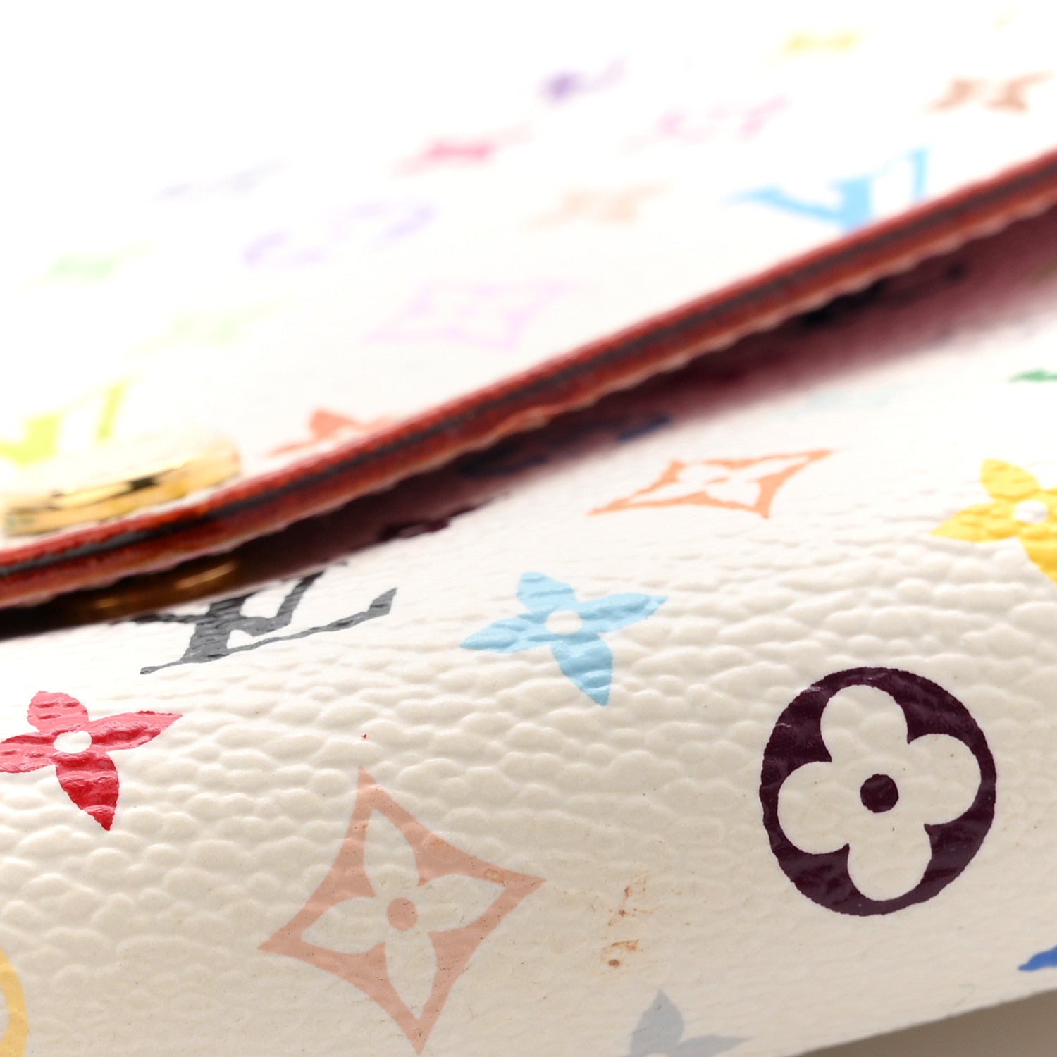Louis Vuitton Monogram Multicolor Sarah Wallet NM White Litchi 8 of 10