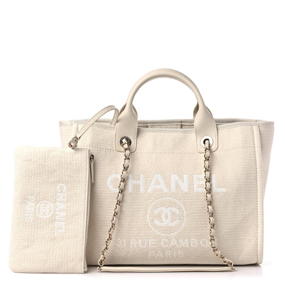 Chanel Mixed Fibers Small Deauville Tote White 1 of 10