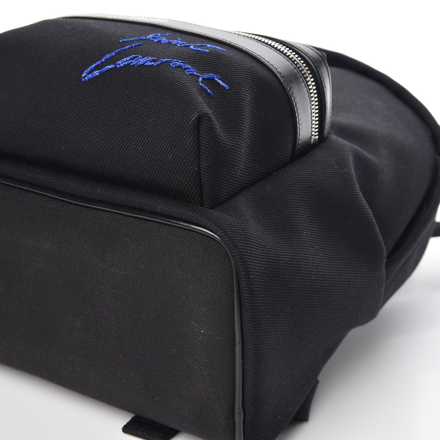 Saint Laurent Canvas Signature Embroidered Mini City Backpack Black 11 of 13