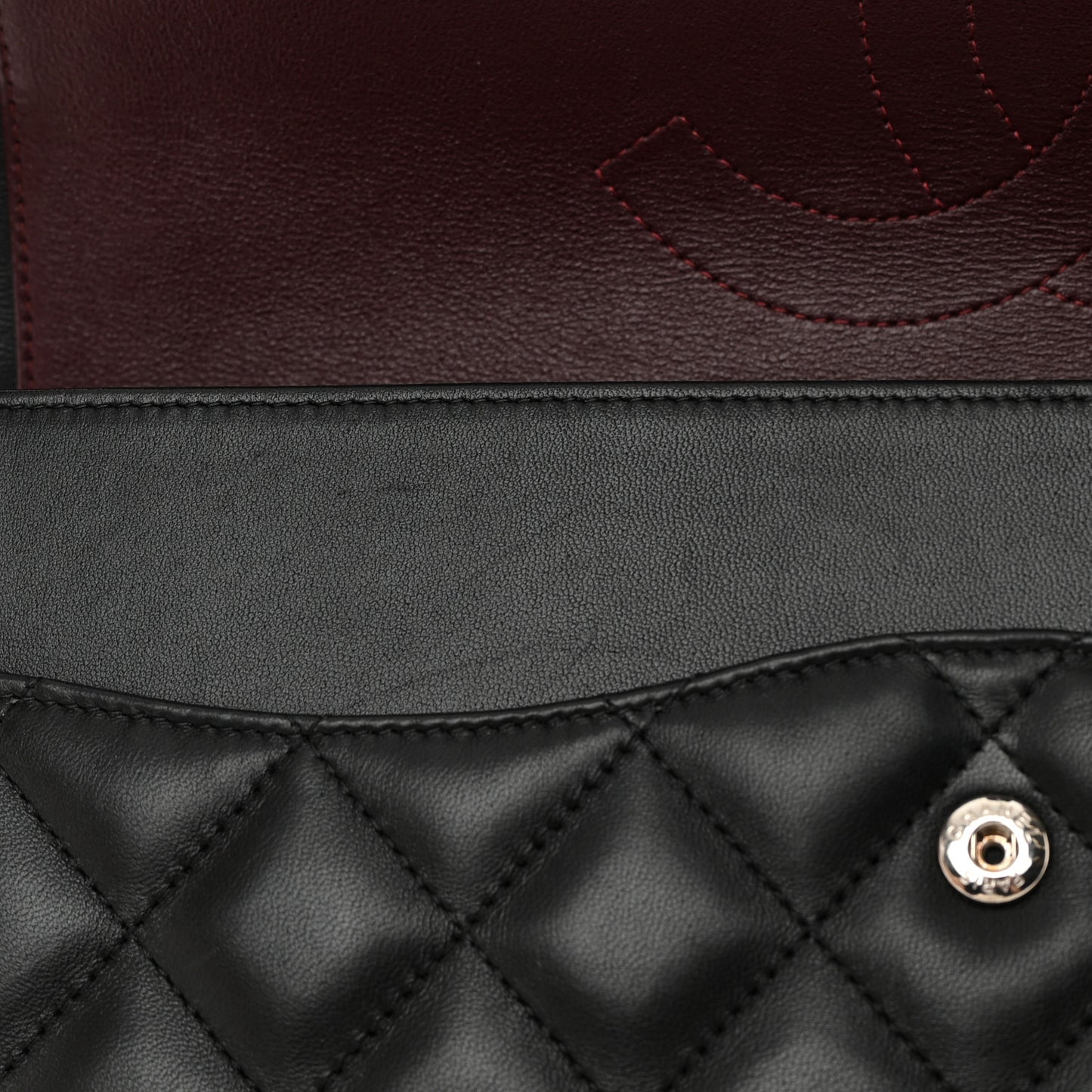 Lambskin Quilted Jumbo Double Flap Black