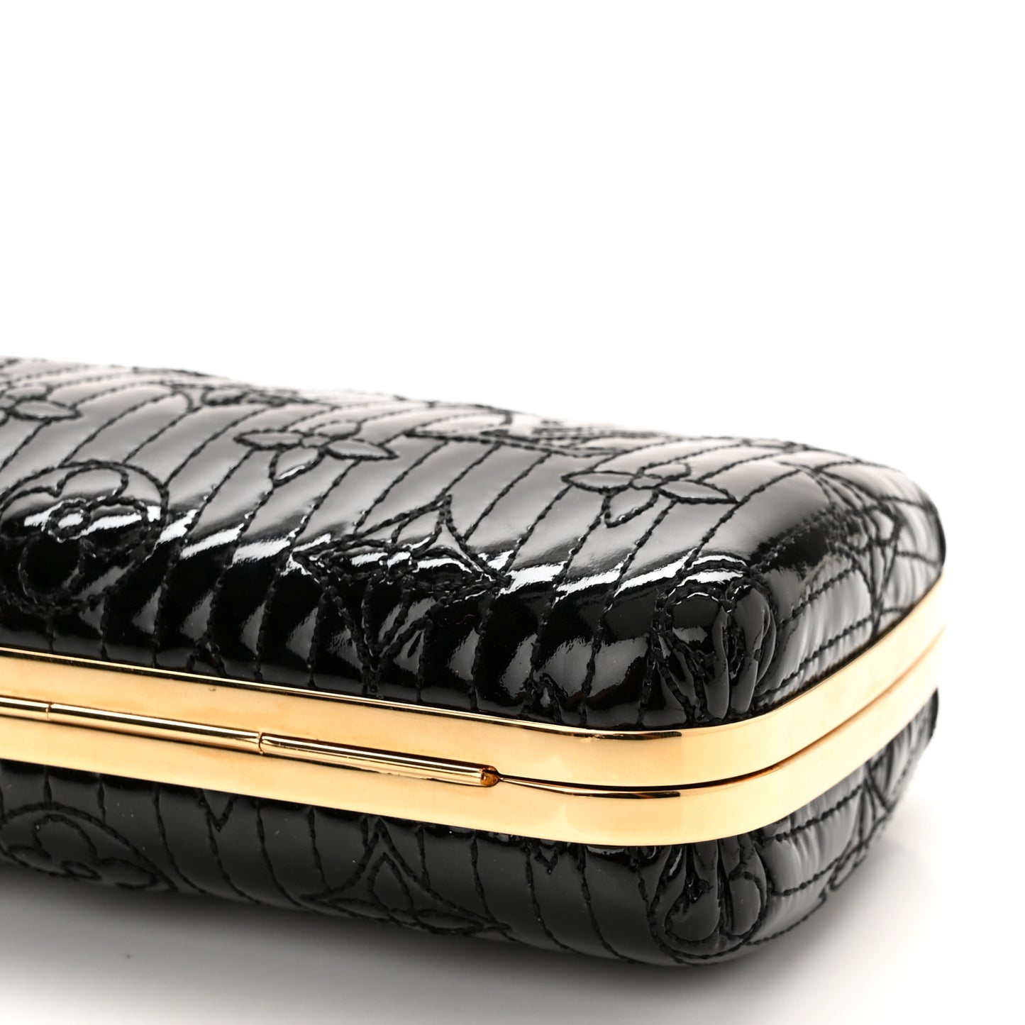 Vernis Monogram Motard Minaudiere Clutch Black
