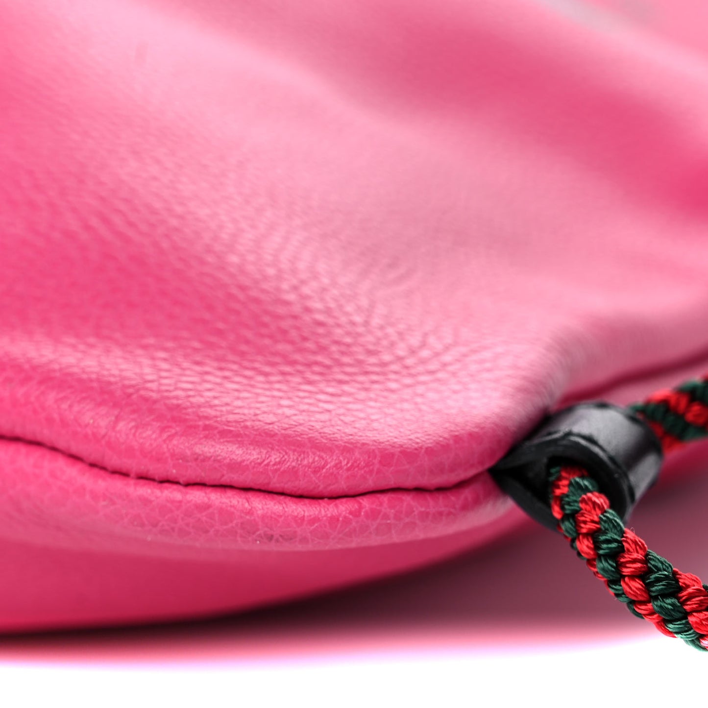 Grained Calfskin Logo Drawstring Backpack Box Pink Green Black