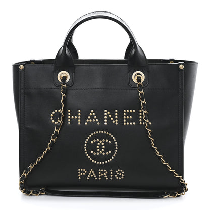 Chanel Caviar Small Studded Deauville Tote Black 8 of 11