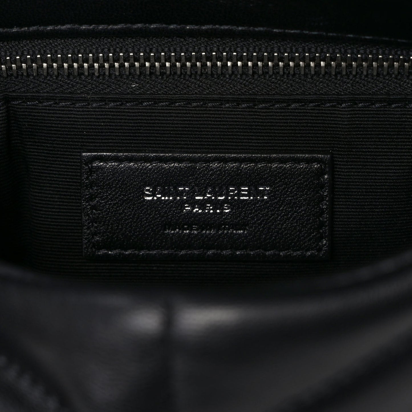 Lambskin Quilted Toy Loulou Puffer Monogram Chain Satchel Black