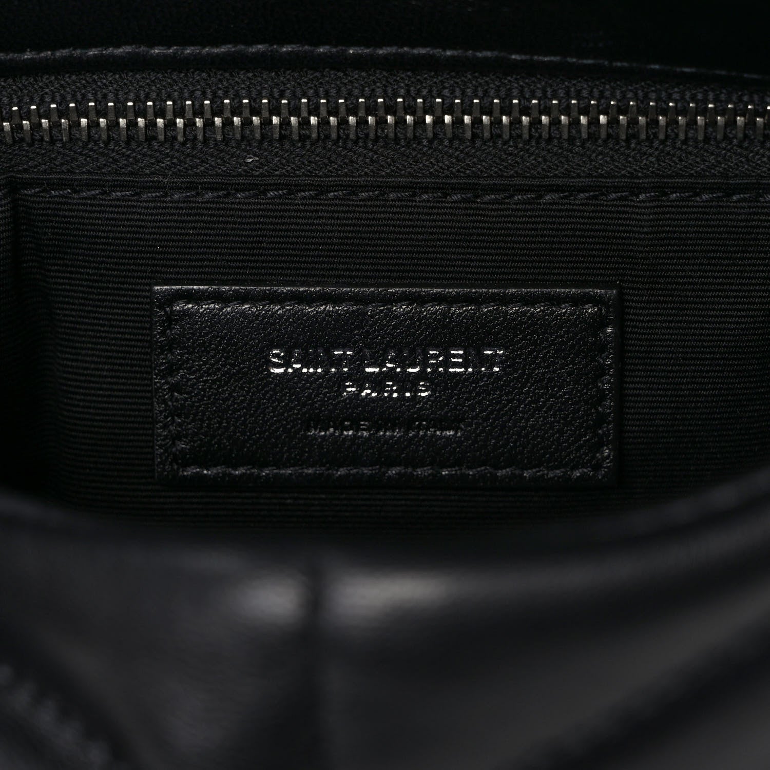 Saint Laurent Lambskin Quilted Toy Loulou Puffer Monogram Chain Satchel Black 6 of 9