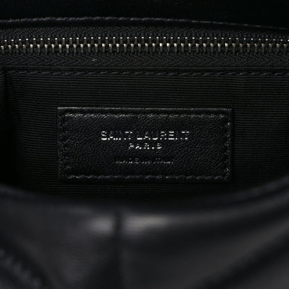 Saint Laurent Lambskin Quilted Toy Loulou Puffer Monogram Chain Satchel Black 6 of 9