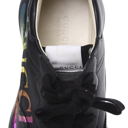 Gucci Calfskin Iridescent Logo Womens Rhyton Sneakers 36.5 Black 9 of 10