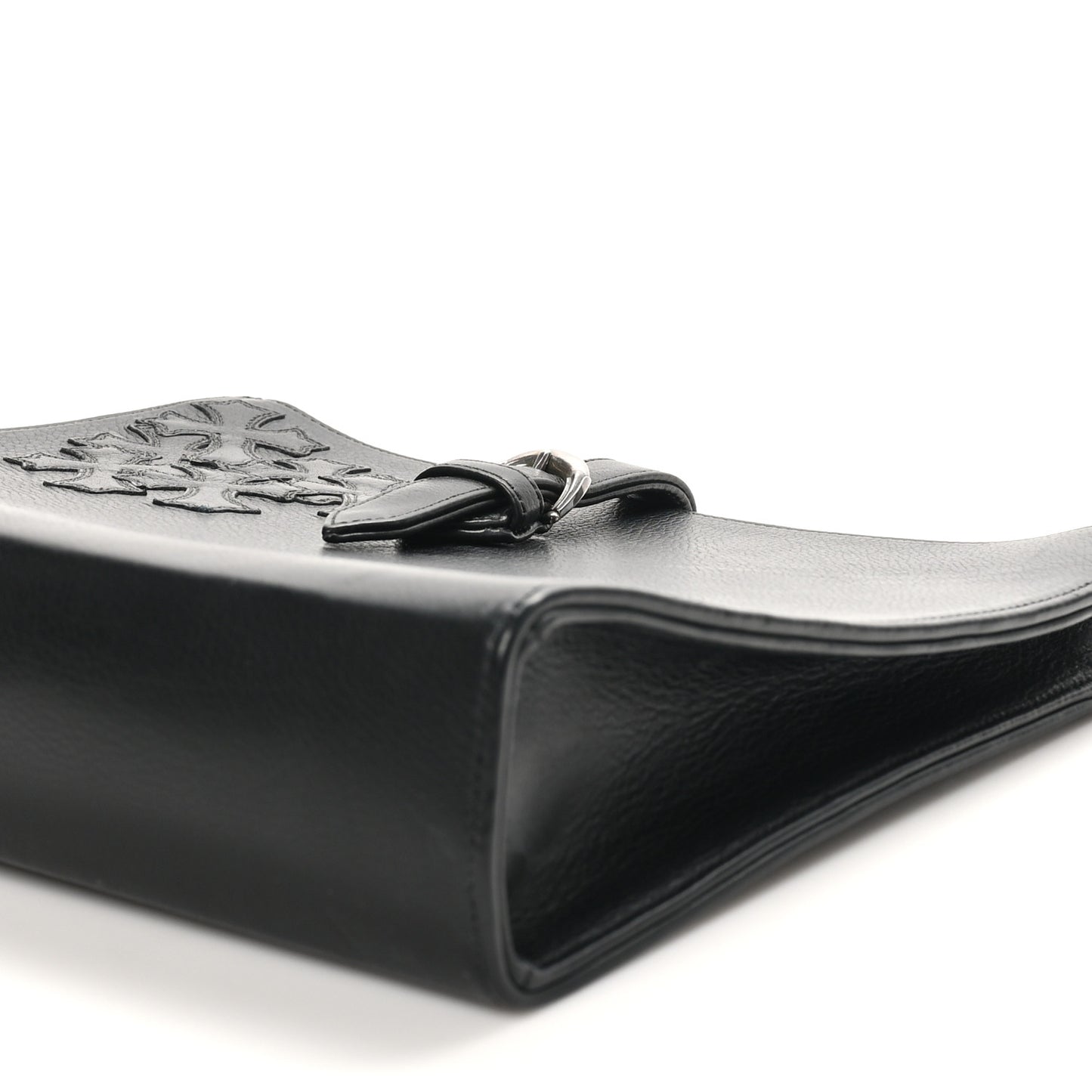 Grained Calfskin Cross Clutch Black