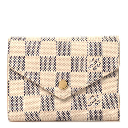 Louis Vuitton Damier Azur Victorine Wallet Rose Ballerine 1 of 7