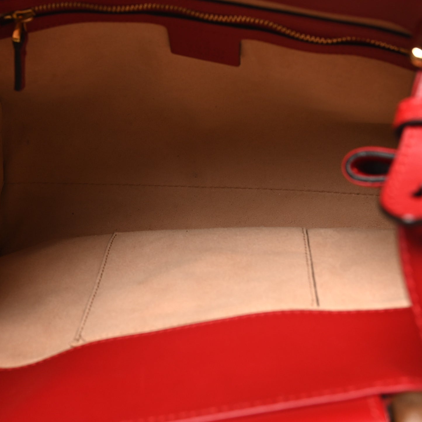 Nappa Bamboo Small Nymphaea Top Handle Bag Hibiscus Red