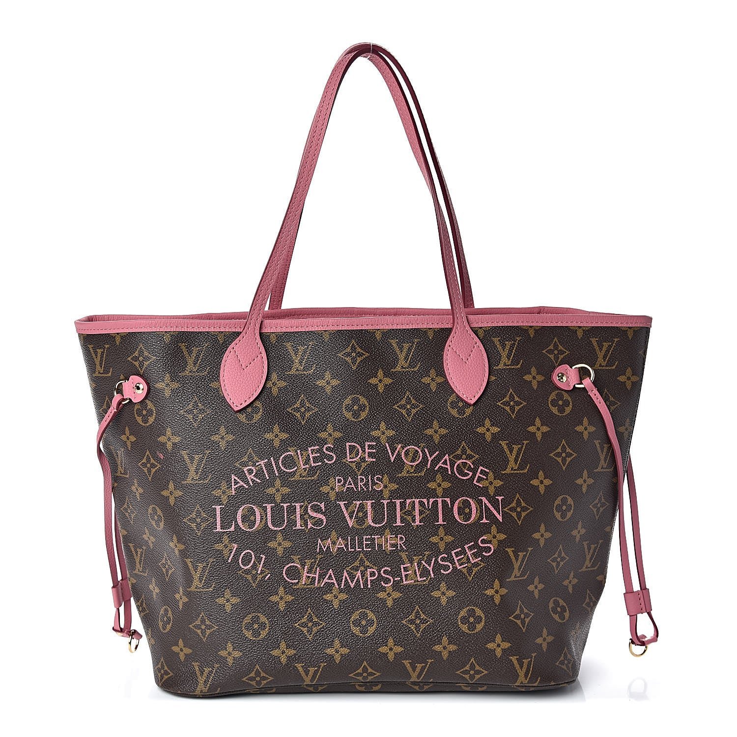 Louis Vuitton Monogram Articles de Voyage Ikat Neverfull MM Rose Velours 1 of 9