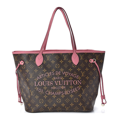 Louis Vuitton Monogram Articles de Voyage Ikat Neverfull MM Rose Velours 1 of 9