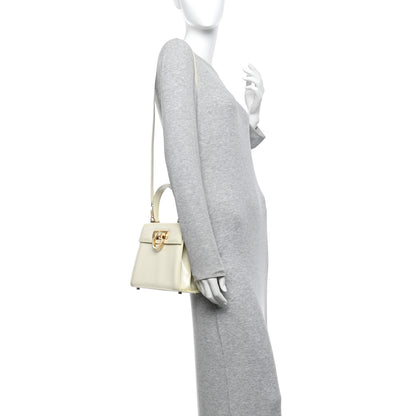 Salvatore Ferragamo Brushed Off Calfskin Small Iconic Top Handle Bag Magnolia 2 of 13