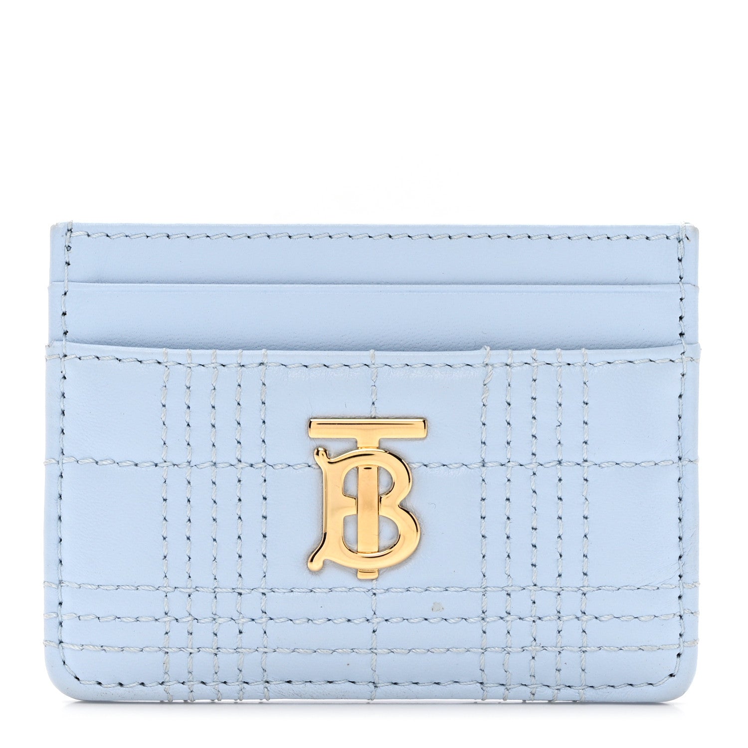 Burberry Lambskin Quilted Small Lola Card Holder Pale Blue 1 of 6