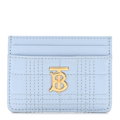Burberry Lambskin Quilted Small Lola Card Holder Pale Blue 1 of 6