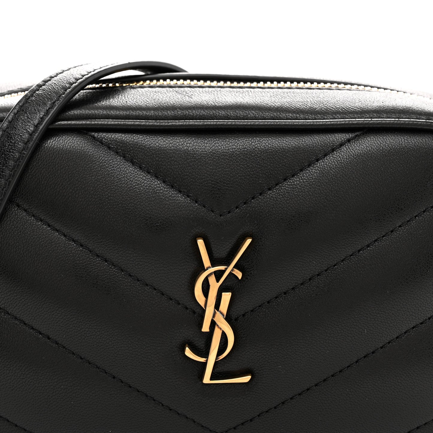 Lambskin Matelasse Monogram Mini Loulou Camera Bag Black