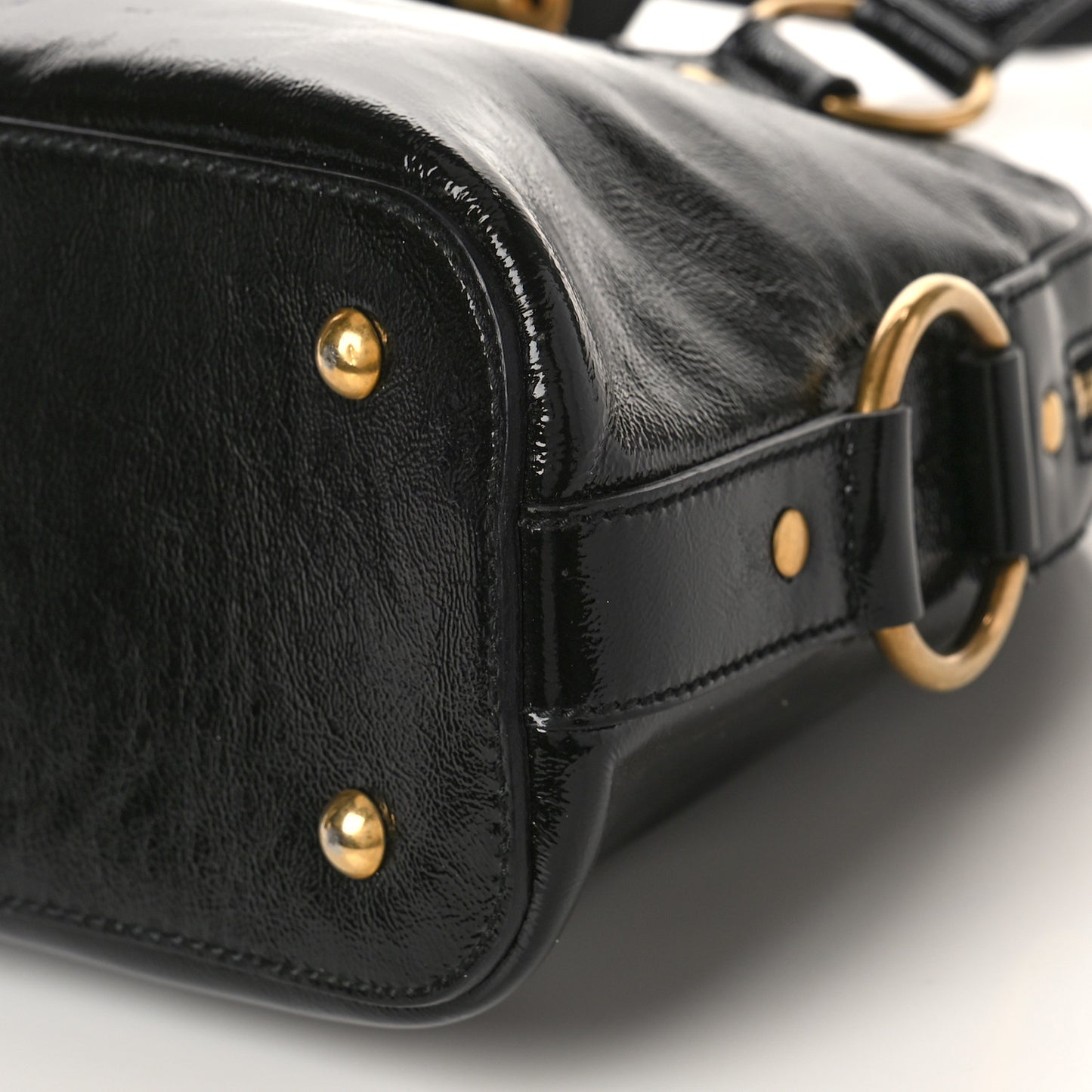Textured Patent Calfskin Medium Muse Black