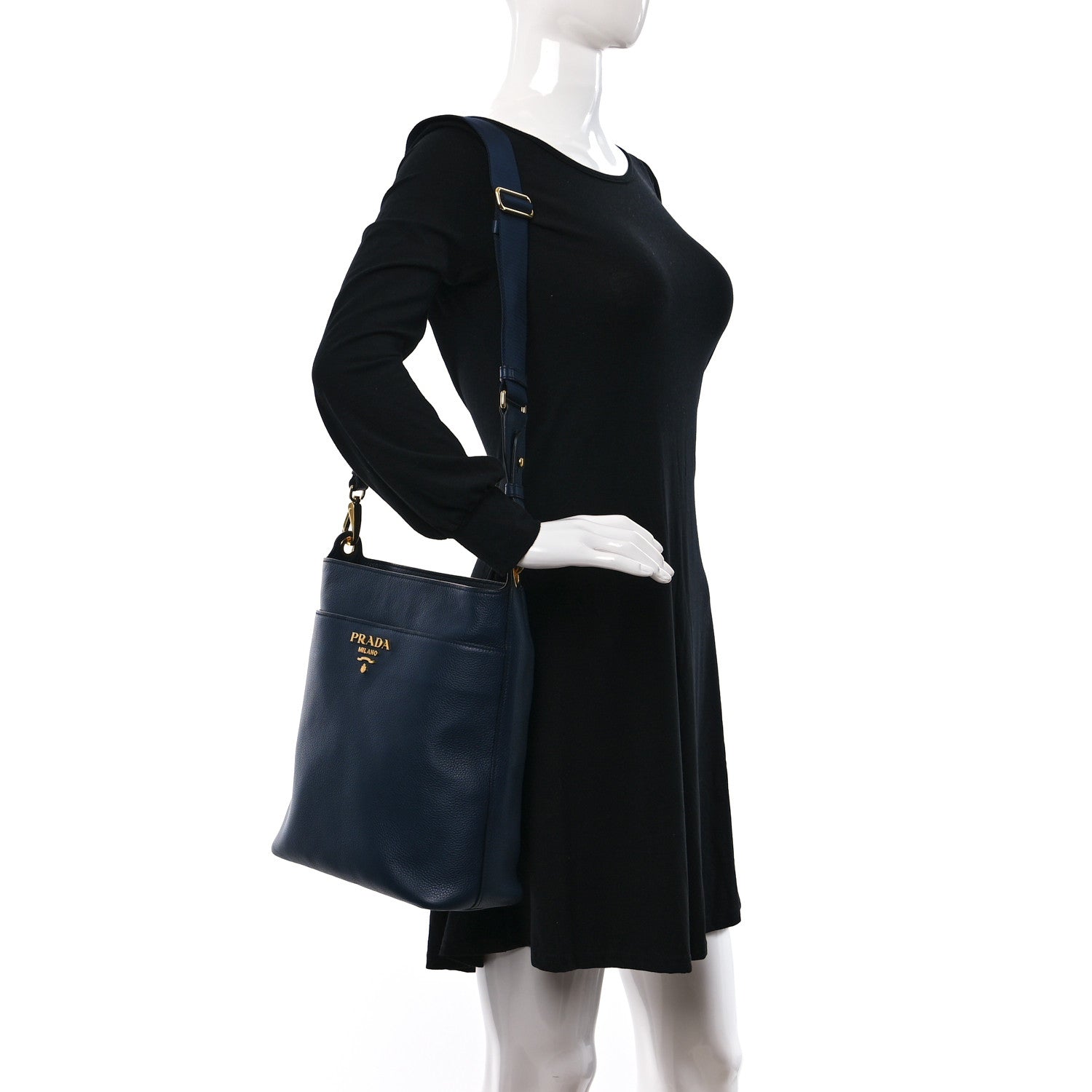 Prada Vitello Phenix Hobo Baltico 2 of 9