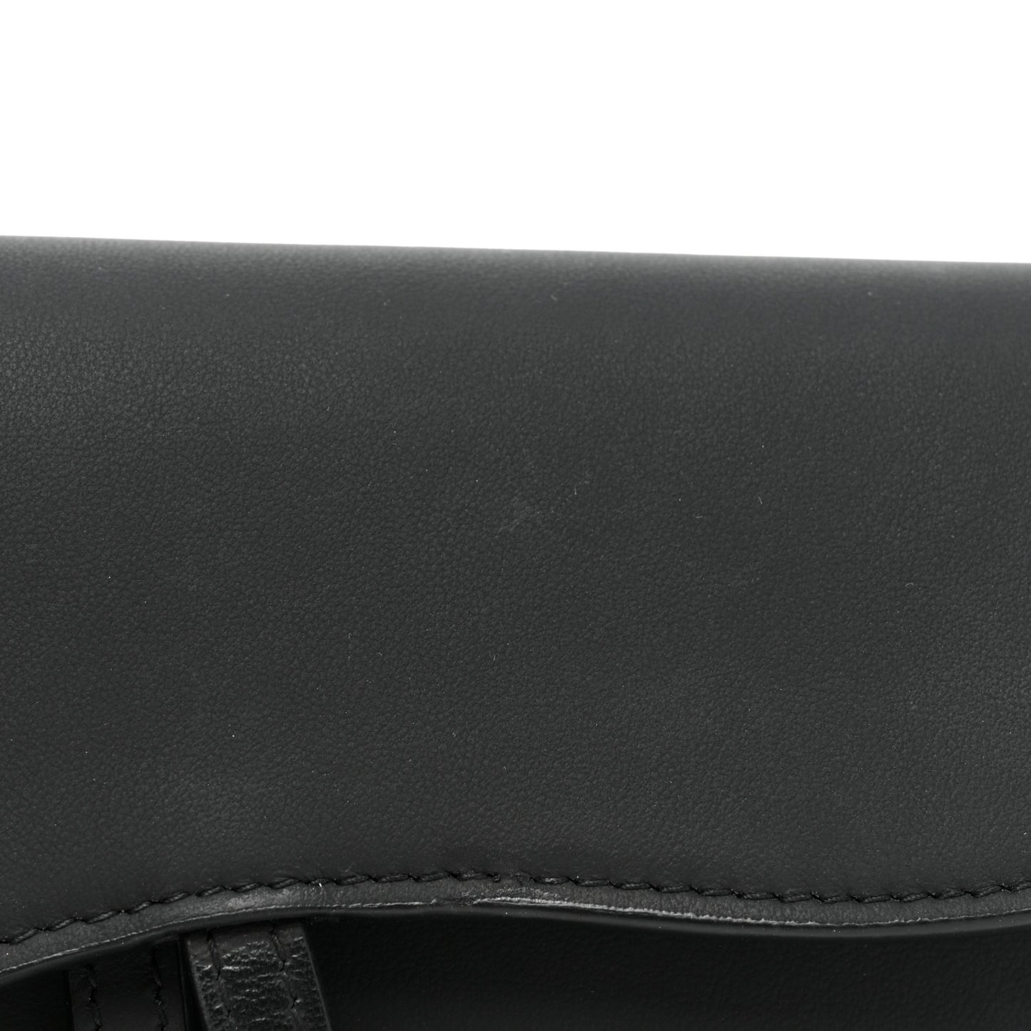 Ultra Matte Calfskin Saddle Chain Wallet Pouch Black