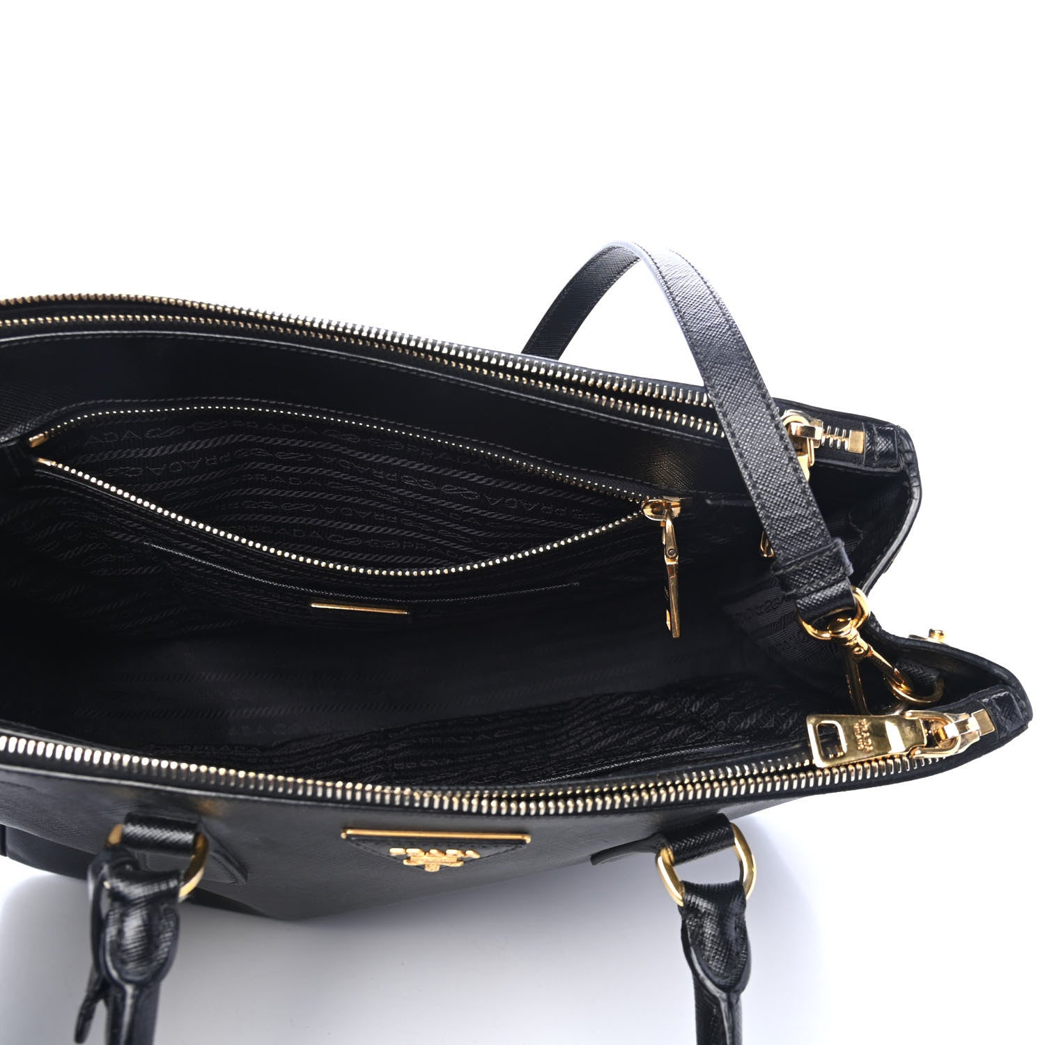 Prada Saffiano Medium Galleria Double Zip Tote Black 4 of 4