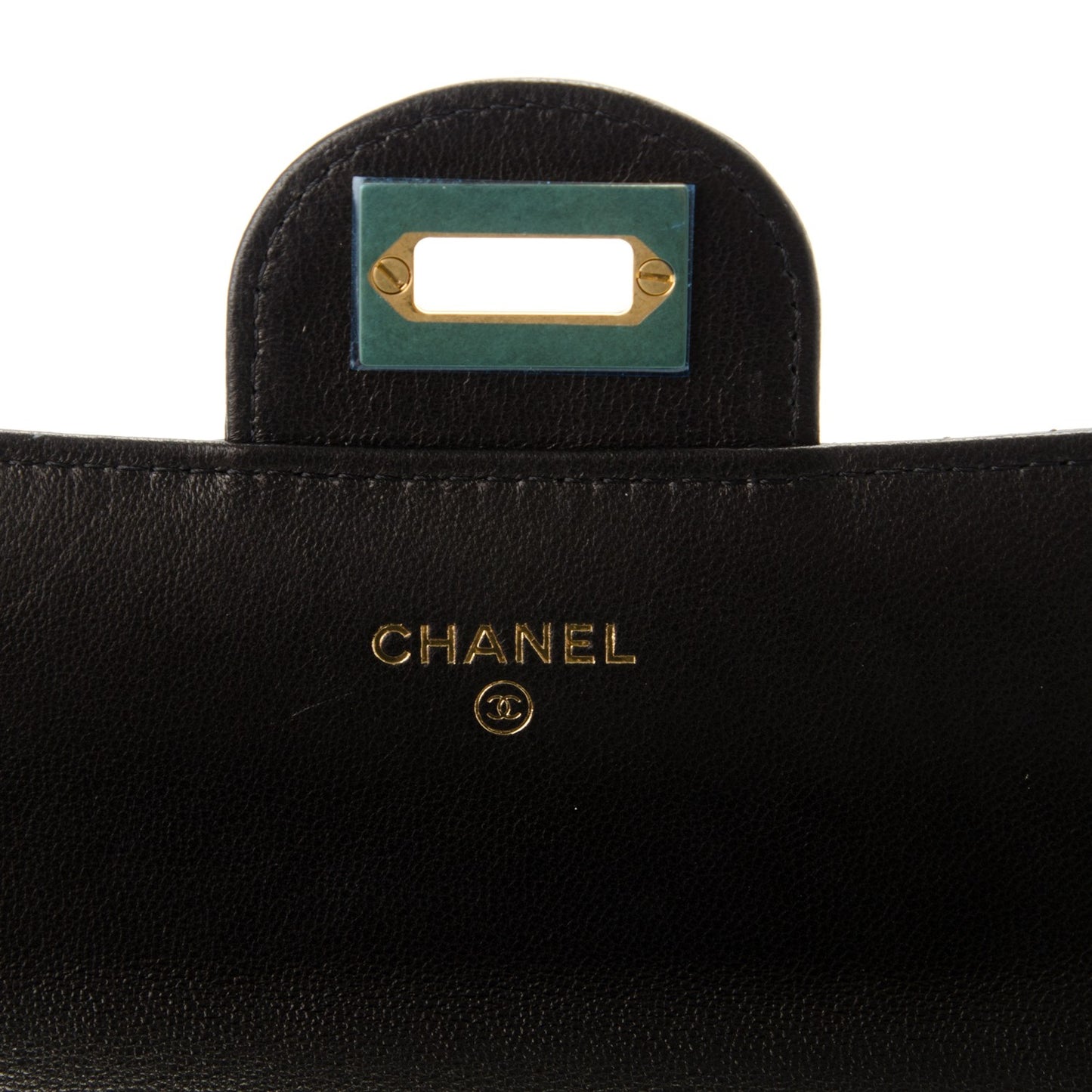 Calfskin Chevron Quilted 2.55 Reissue Flap Wallet Black