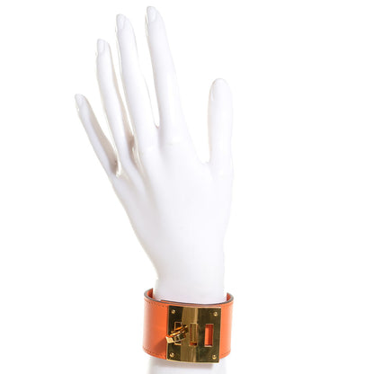 Hermes Chamonix Kelly Dog Bracelet Cuff Orange 2 of 7