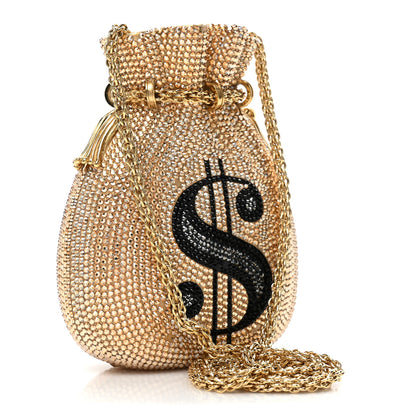 Judith Leiber Crystal Money Bags Minaudiere Clutch Gold 3 of 10