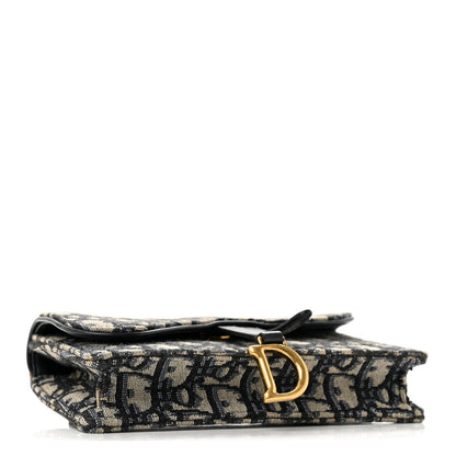 Christian Dior Oblique Saddle Belt Bag Blue 4 of 14