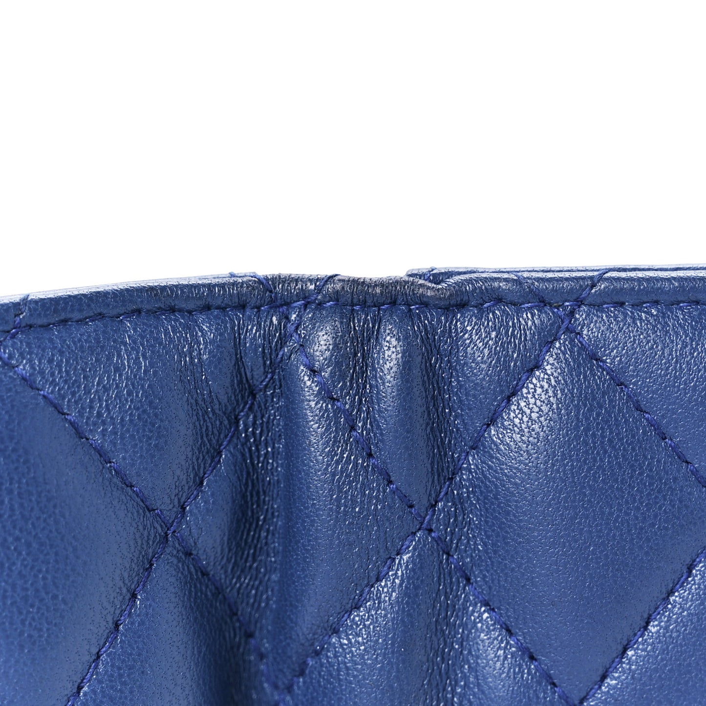 Lambskin Quilted CC Card Holder Wallet Blue