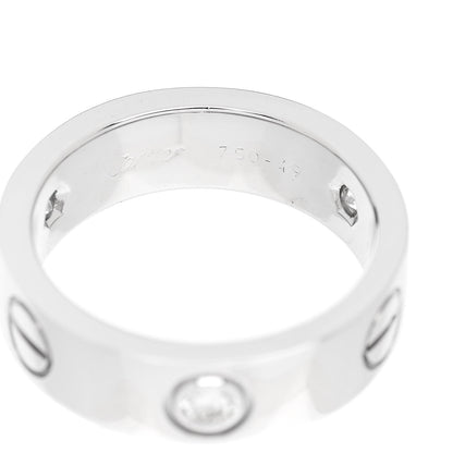 Cartier 18K White Gold 3 Diamond 5.5mm LOVE Ring 49 5 4 of 5