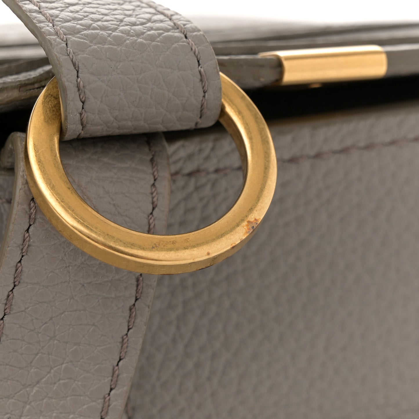 Grained Calfskin Medium Marcie Saddle Bag Cashmere Grey