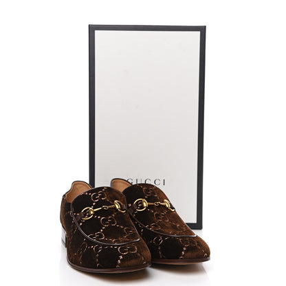 Gucci Velvet GG Monogram Goatskin Mens Horsebit Loafers 9.5 Brown Vintage Cocoa 9 of 9
