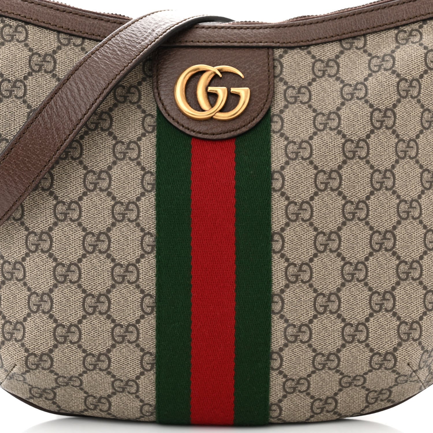 Gucci GG Supreme Monogram Web Small Ophidia Half Moon Hobo Brown 8 of 11