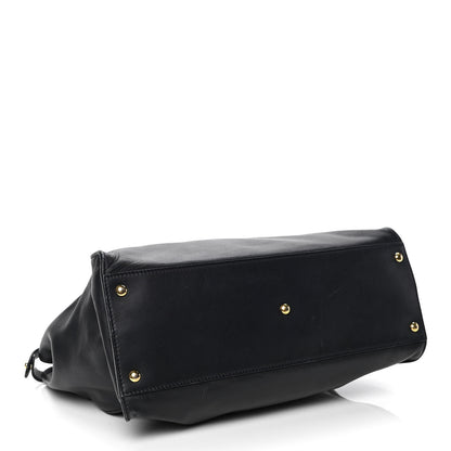 Fendi Vitello Dolce Marmol Large Peekaboo Iconic Satchel Blue Notte 3 of 6