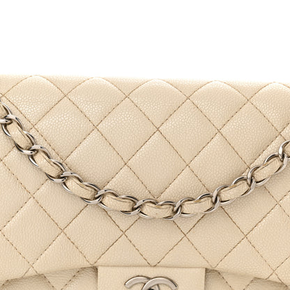 Chanel Iridescent Caviar Quilted Jumbo Double Flap Dark White 8 of 20