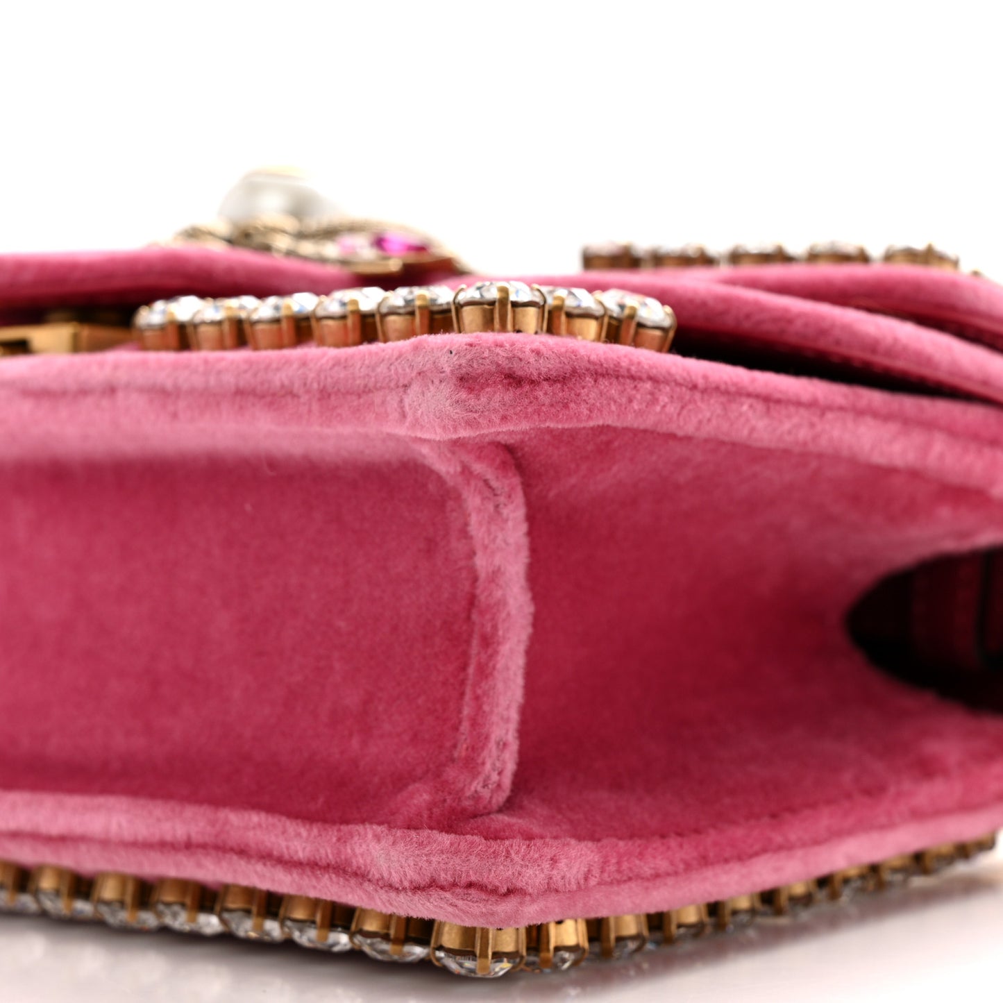 Velvet Crystal Mini Bee Broadway Shoulder Bag Light Raspberry Rose